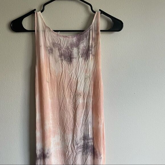 Revolve LACAUSA DAD'S SHIRT TIE-DYE SLEEVELESS BOHO MAXI DRESS - Picture 7 of 11